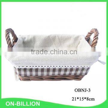 Sundries storage decorative mini knitting wicker handle basket