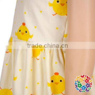 Wholesale Baby Girls New Chicken Printing Sleeve Dress Fashion Summer Cotton Dress Shirt photo-5