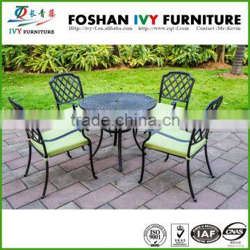 High quality stackable bronze cast aluminum arm chair