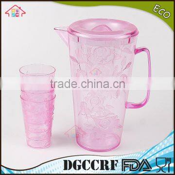 NBRSC Set of 5 Pcs Plastic PS Cold Water Jug Water Kettle Hollow Drinking Bottle PP Pot Double Layer Watering Can photo-3