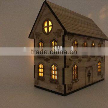 Wooden House Night Light - Tea Light Holder photo-2