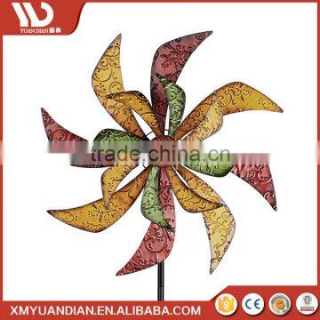 Spinner Double Wheel Flower Metal Craft Pinwheel 59 Inch Outdoor Decoration Ornament Garden Windmill photo-2