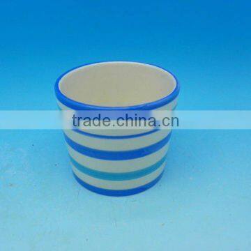 New design round blue DeHua ceramic flower pot