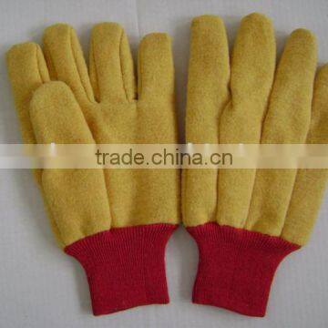 Yellow cotton chore gloves