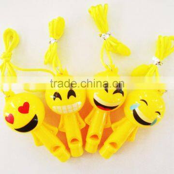 Whistle pendant chunky fancy flashing plastic emoji necklace