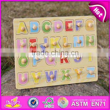 2017 Top Fashion Educational Toddlers Wooden Alphabet Puzzle W14M101 photo-2