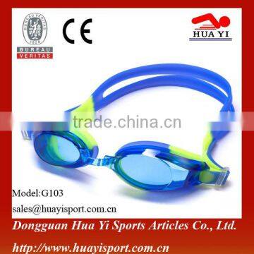 Colored lenses oem anti fog custom design swimming glasses