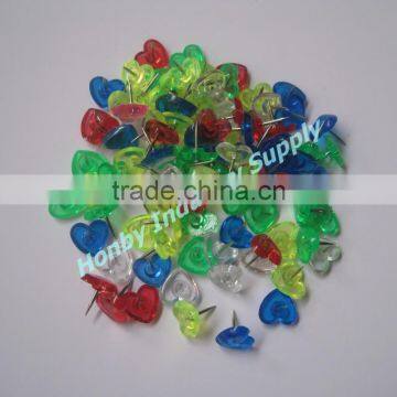 Decorative Coloured 13mm Plastic Heart Shaped Thumbtack