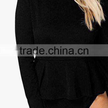 2016 Fashion Wholesale Custom Sexy Girl Plus Size Long Sleeve Plain Red Women Bodysuit photo-3