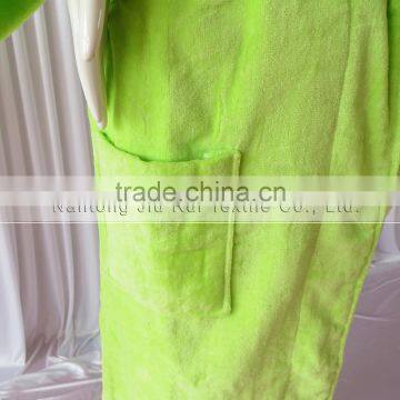 Warm Winter Bathrobe Lime Coral Flannel Thick Long Spa Robe Women's Pajamas photo-4