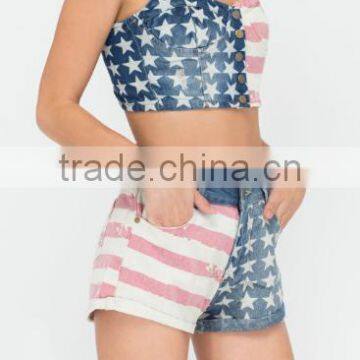 2017 Fashion American Flag Sets Woman Sexi Tops and Panty photo-3