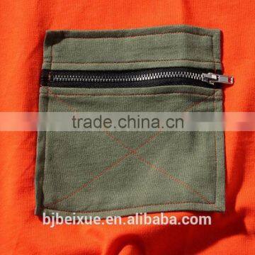 Round Neck High Quality Plain no Label Organic Cotton Pocket Nylon Spandex Men T-shirt photo-5