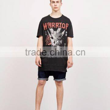 2017 Short Sleeve Custom Screen Printing Tshirts OEM Black Game Team's Apparel Round Neck Cotton T-shirts photo-4