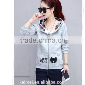2017 Wholesale Beautiful Design Amazing Quality Eco-friendly Breathable Anti-wrinkle Cute Zipper Hoodie Made in China 100%cotton photo-2