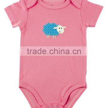 Unisex Applique Bee Summer Wear Short Sleeve Wholesale Pattern Custom Made Infant Cotton Baby Romper photo-5