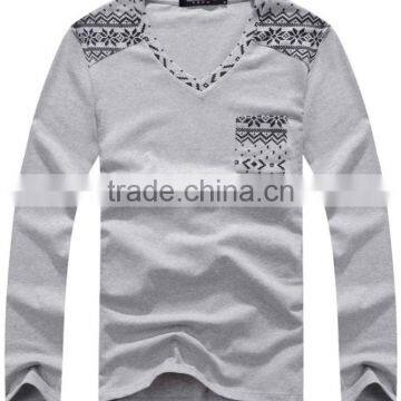 Men's Long Sleeve V-neck Fashion R0019 photo-2