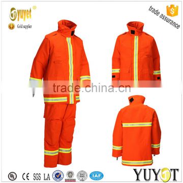 CE certificate high visibility fireman suit with reflective tape