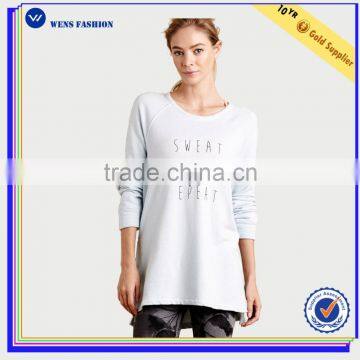 Wholesale Routine Sweatshirt Ladies Plain Pullover Sweatshirt Without Hood