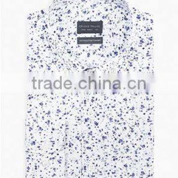 Micro blue floral mens dress shirt design latest men shirt