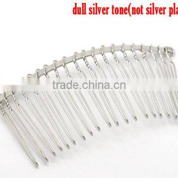 Hot Sell Professional 10PCs/pack Silver Tone Comb Shape Hair Clips photo-3