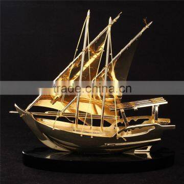 Noble Customized Made Golden Crystal Arab Modern Gold Or Silver Crystal Ship Model And Islamic Souvenirs Gifts photo-3