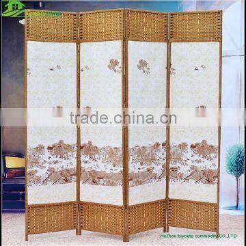 Byobu Folding Bamboo Screen decorative cared wood folding home room divider/byobu/wood room dividers GVSD 013