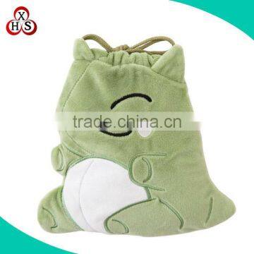 Custom made soft pouch bag drawstring plush pouch bag