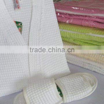 Waffle Bathrobes And Slippers Set