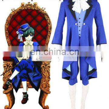 Fantasia Anime Lolita-Black Butler Kuroshitsuji Ciel Phantomhive Boy Lolita Blue Suit Anime Cosplay Costume C0049