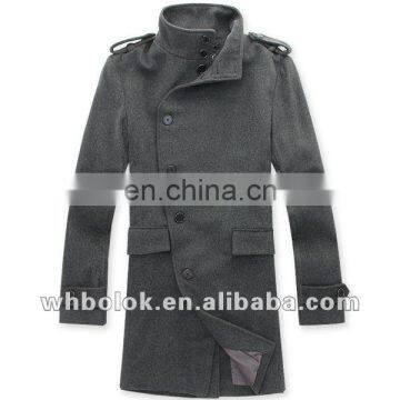 Elegant winter new style man wool coat bias button design