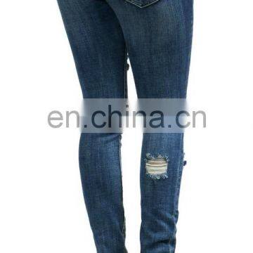 2016 Baiyimo Women Casual Fashion Plus Size Ripped Denim Jeans
