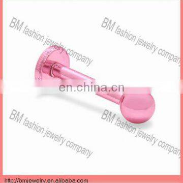 Hot selling beautiful titanium lip ring pink body piercing jewelry