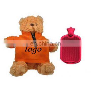 OEM custom design teddy bear with logo T-shirt hot water bottle plush cover