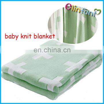 Elinfant cross knitted design hot sale kids children blanket plaid for bed sofa