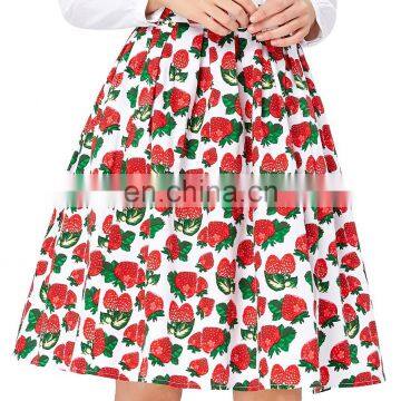 19 Colors ! Grace Karin Colorful Cheap Occident Short Retro Vintage Cotton 50s Drawberry Print Skirt CL6294-17# photo-3