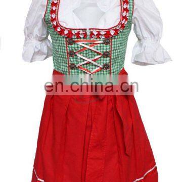 Bright 2016 Quality Mini Dirndl and Blouse with Apron,Traditional Bavarian Dirndls (Oktoberfest Dress)