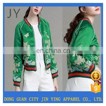 New design Embroidered Satin Woman Jacket Custom with great price