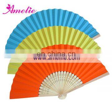 AF1407 Rainbow colored stocks paper fan