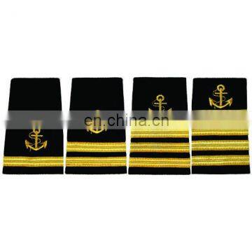 Braid Uniform Epaulets | Anchor Shoulder Ranks | Gold Ranks Slide Epaulette | Captain Mate Epaulets