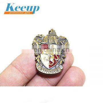 Custom zinc alloy plated carving gryffindor enamel lapel pin