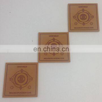 Custom Brand Logo Label Black Imprint 3D Rivet Pyramid Modern Style Leather Label Customized Silk Printing Logo for Jeans Jacket photo-3