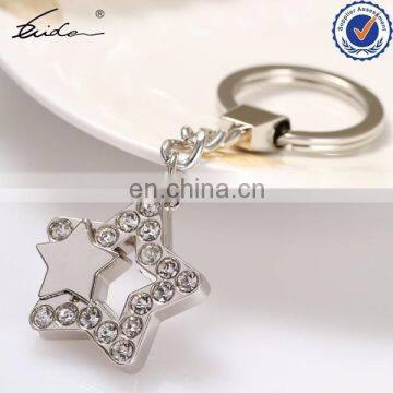 DELICATE PROMOTIONAL GIFT METAL RHINESTONE STAR KEYCHAIN