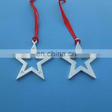 Engraved Stars Christmas Xmas Tree Star Hang Decoration Gift Pendant