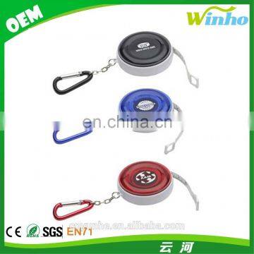 Winho carabiner round tape measure keychain