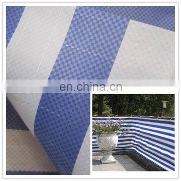 220gsm waterproof blue white stripe color PE tarpaulin for truck cover