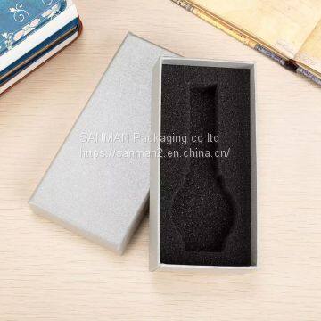 Rigid square white cardboard gift box with lid customized