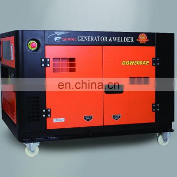 300A 4kw water cooled electric start silent type diesel generator and welder