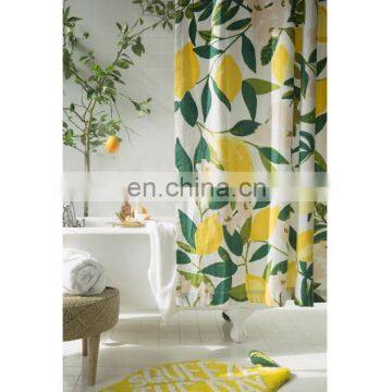 Wholesale High Quality Elegant Custom Floral Printed 100% Polyester Fabric Curtain in the Bathroom for Shower Decor