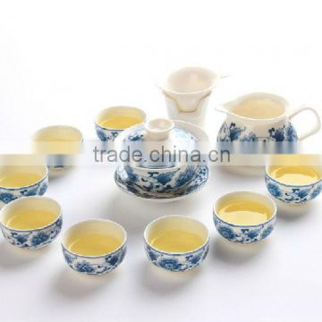 Porcelain Tea Set Suit Ceramic Kung Fu Teaset 12 Pcs