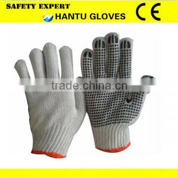 7g cotton glove, palm pvc dotted, single side